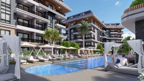 New-build property 1+1, 2+1, 2+1 duplex, 4+1 duplex in Alanya - 74 sqm
