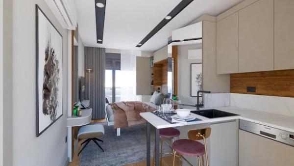New-build property 1+0, 1+1, 2+1, 2+1 duplex in Kepez (Antalya) - 35 sqm